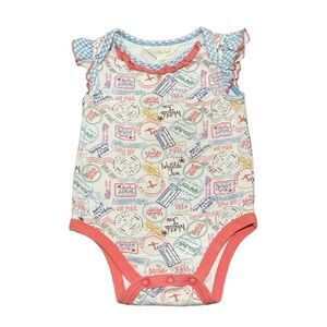 Matilda Jane No Baggage Onsie Coral White Blue Size 12-18 Months
